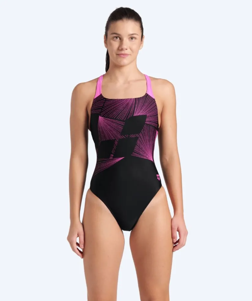 Clearance Arena badedragt til damer - Lights - Sort/pink
