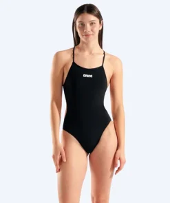 Clearance Arena badedragt til damer - Solid Tie Back - Sort