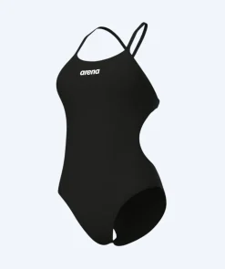 Clearance Arena badedragt til damer - Solid Tie Back - Sort
