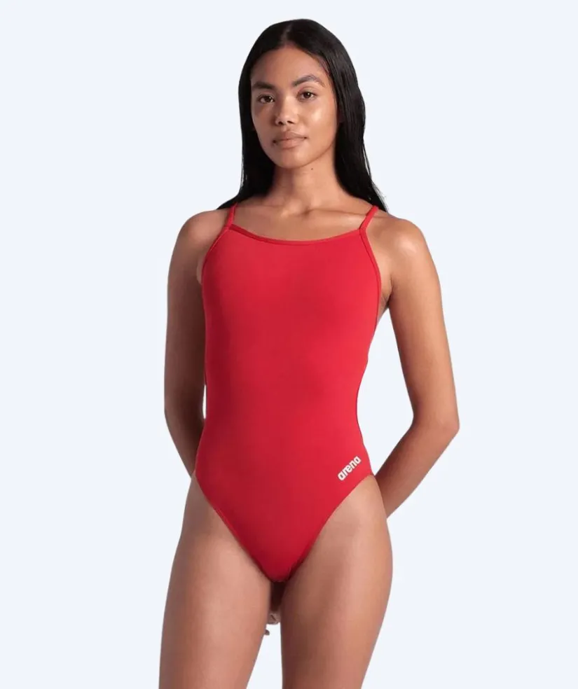 Hot Arena badedragt til damer - Solid Lace Back - Rød