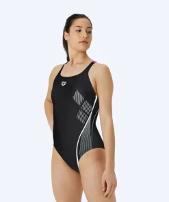 Clearance Arena badedragt til damer - Swim Pro Graphic - Sort/lyserød