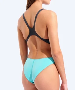 Discount Arena badedragt til damer - Team Swim Tech Solid - Mørkegrå/turkis