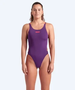 Clearance Arena badedragt til damer - Tech Multi Solid - Lilla/orange