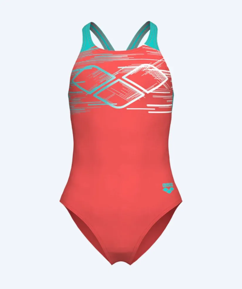 Discount Arena badedragt til piger - Pastime - Orange/lyseblå