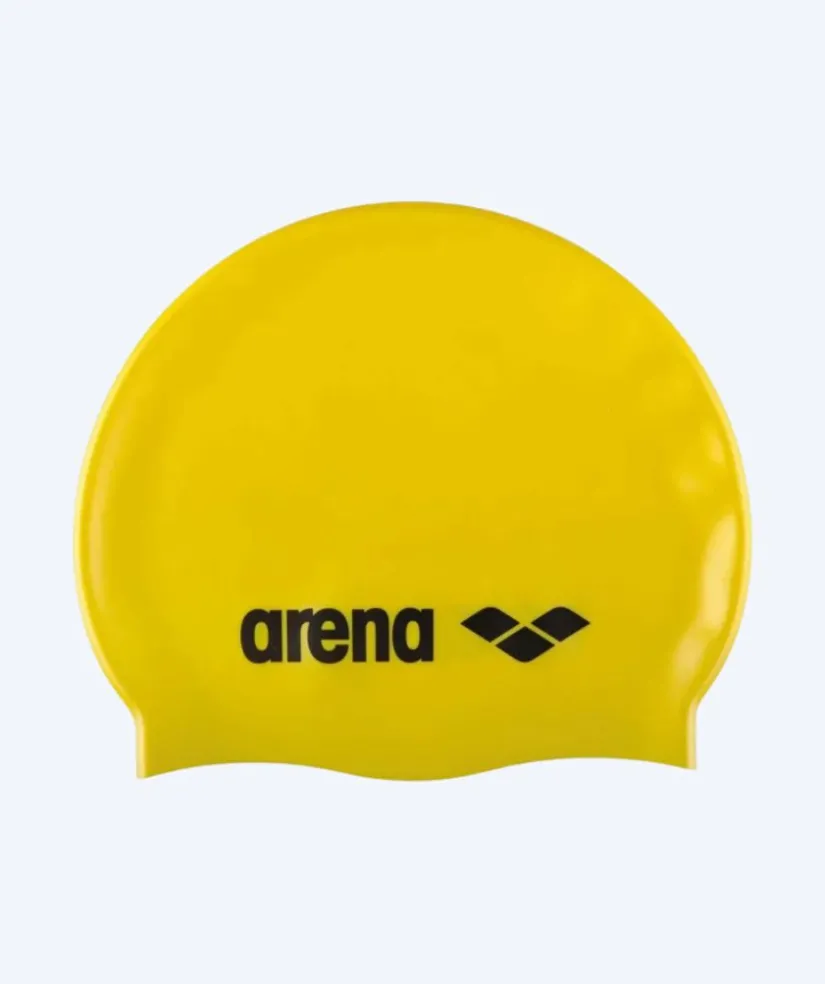 Discount Arena badehætte til junior (6-12) - Classic Silicone - Gul/sort