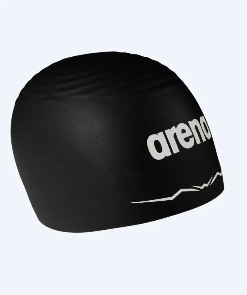 Best Arena konkurrence badehætte - Aquaforce Wave Cap - Sort/hvid