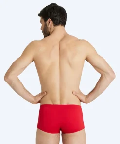 Clearance Arena trunks til mænd - Solid Squared - Rød