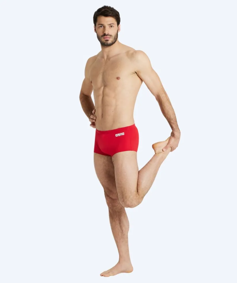 Clearance Arena trunks til mænd - Solid Squared - Rød
