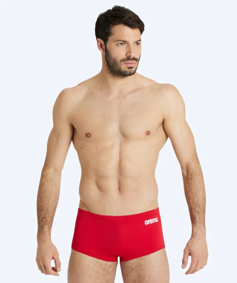 Clearance Arena trunks til mænd - Solid Squared - Rød