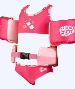 Hot Beco flyde-sæt (bælte og badevinger) til børn (2-6) - Sealife - Pink