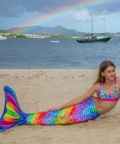 Hot Fin Fun havfruehale til børn - Sæt - Rainbow Reef