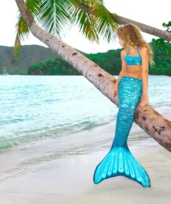 Online Fin Fun havfruehale til børn - Sæt - Tidal Teal (Lyseblå)