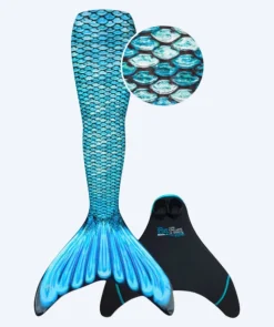 New Fin Fun havfruehale til voksne - Sæt - Tidal Teal (Lyseblå)