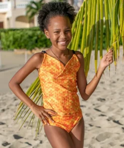 Hot Fin Fun tankini top til piger - Tropical Sunrise