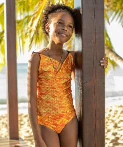 Hot Fin Fun tankini top til piger - Tropical Sunrise