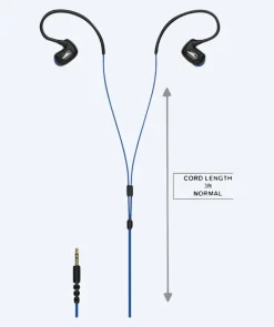 Best H2O Audio H2OAudio vandtætte høretelefoner - Surge S Plus - lang snor - Blå