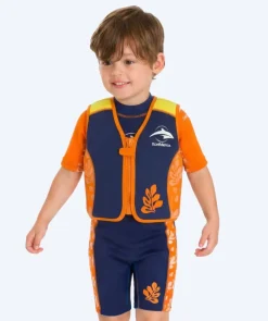 New Konfidence svømmevest til børn (2-12) - Original - Mørkeblå/orange