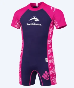 Online Konfidence våddragt til børn - Warma - Pink/mørkeblå