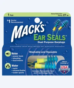 Discount Macks Earplugs Mack´s ørepropper til svømning 1 par - Ear Seals - Blå/gul
