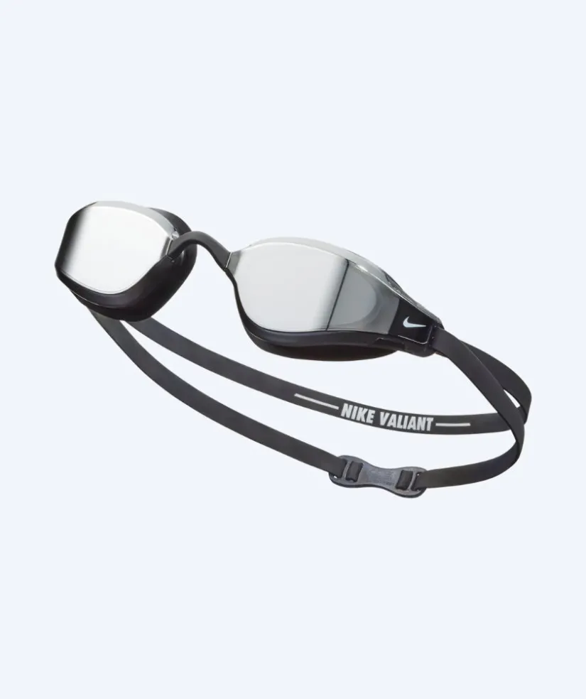 Hot Nike Elite svømmebriller - Valiant Mirror - Sort/sølv