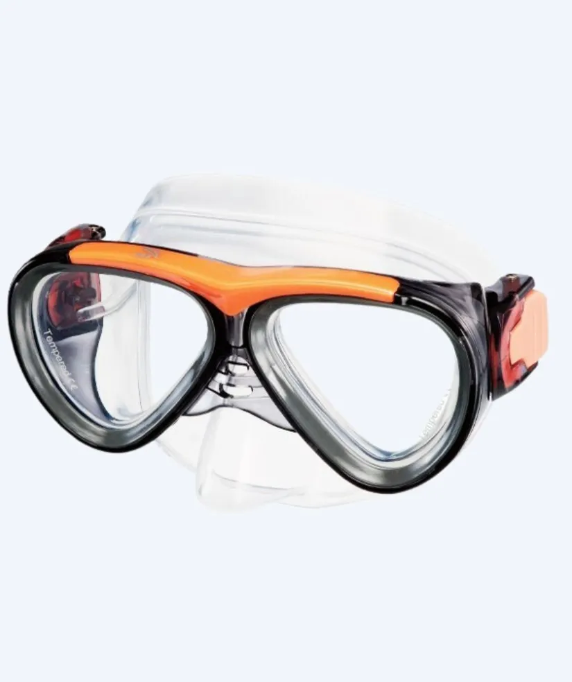 New Primotec dykkermaske med styrke til børn - M59 (-1.0 – -8.0) og (+1.0 – +4.0) - Sort/orange