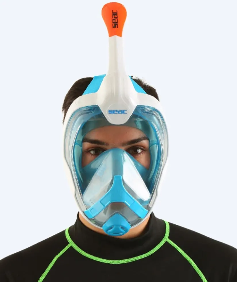 Hot SEAC fullface dykkermaske til voksne - Magica L/XL - Blå/hvid