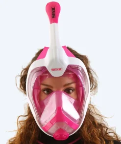 Clearance SEAC fullface dykkermaske til voksne - Magica S/M - Pink/hvid