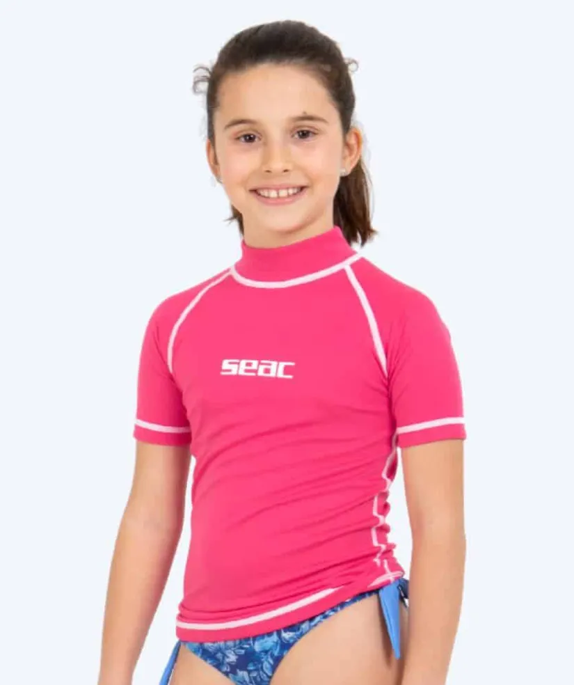 Online SEAC UV-trøje til børn - T-Sun Short - Pink/hvid