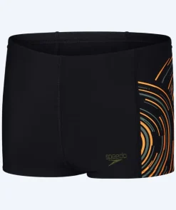 Discount Speedo aquashorts til drenge - Plastisol Placement - Sort/gul