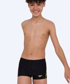 Best Speedo aquashorts til drenge - Placement Panel - Sort/gul