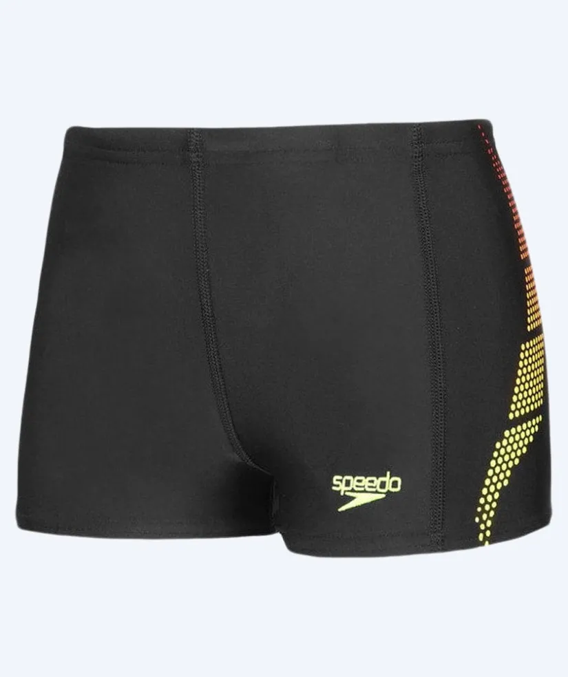 Best Speedo aquashorts til drenge - Placement Panel - Sort/gul