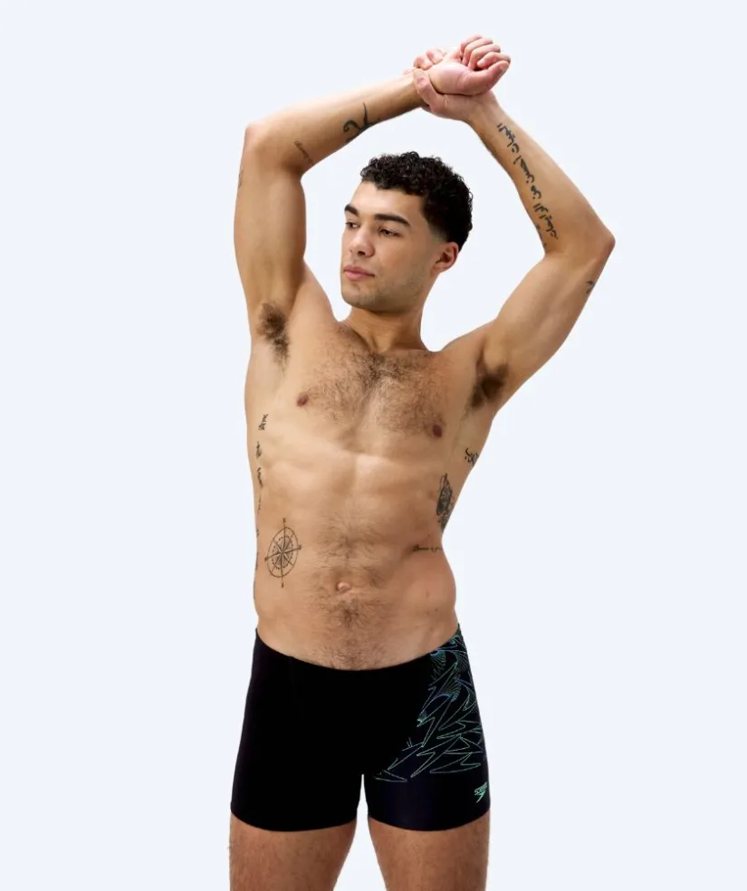 Hot Speedo aquashorts til mænd - Hyperboom V-Cut - Sort/grøn