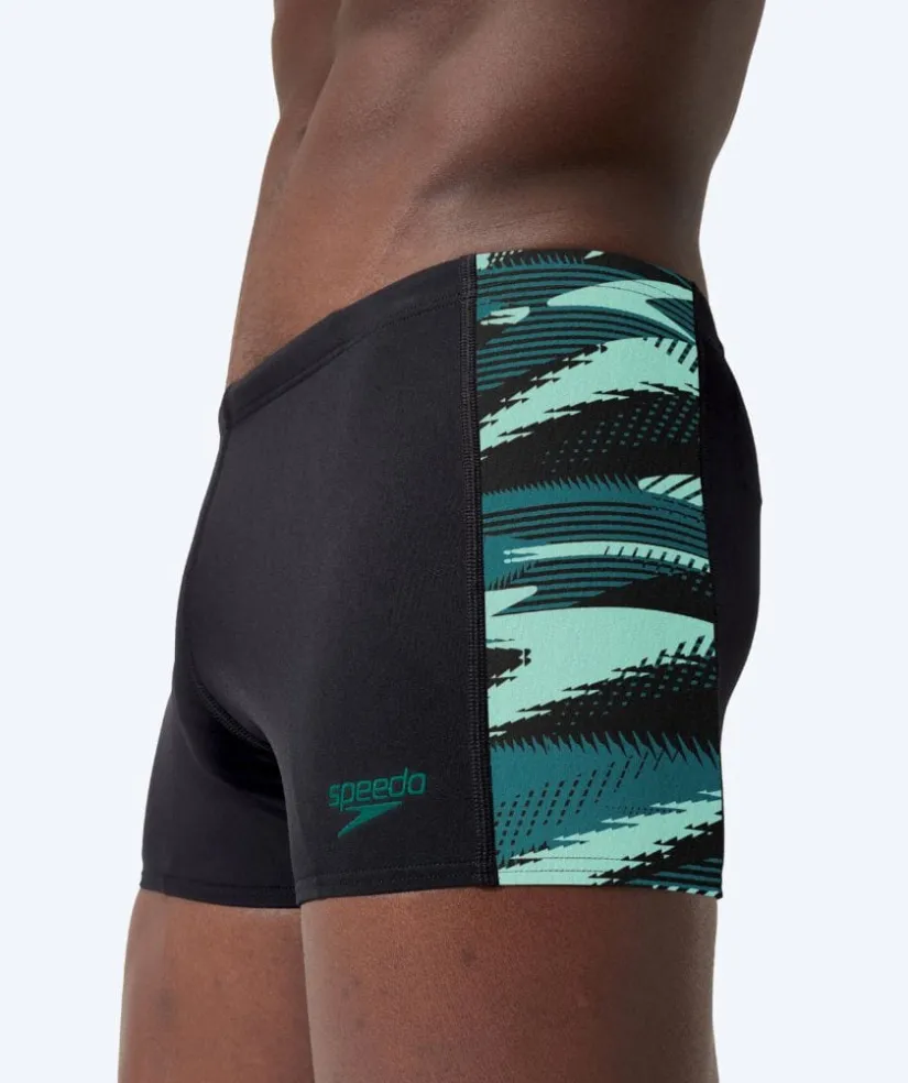 Sale Speedo aquashorts til mænd - Hyperboom Panel - Sort/turkis
