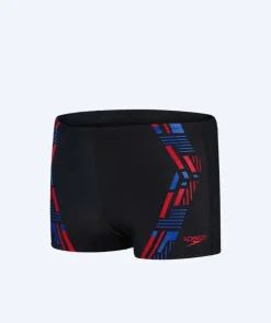 Online Speedo aquashorts til mænd - Tech Print - Sort/blå