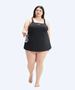 Sale Speedo badedragt i plus size til damer - Swim Dress - Sort
