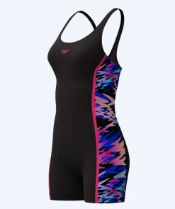 Outlet Speedo badedragt med ben til damer - Hyperboom Splice Muscleback - Sort/pink