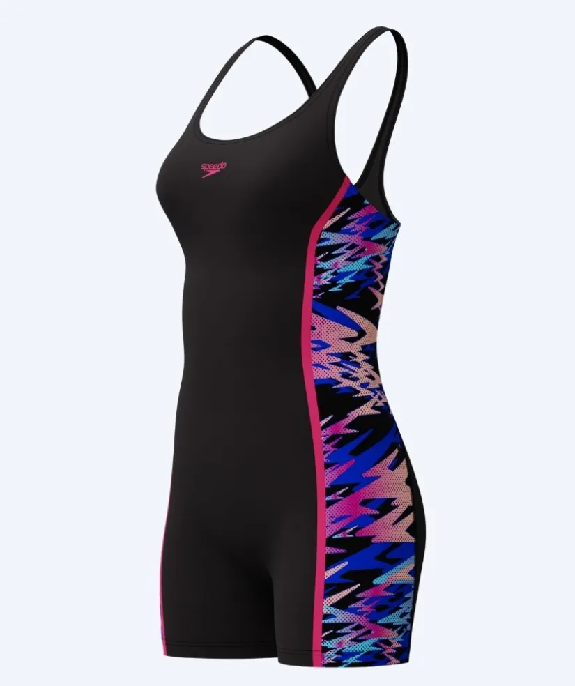 Outlet Speedo badedragt med ben til damer - Hyperboom Splice Muscleback - Sort/pink