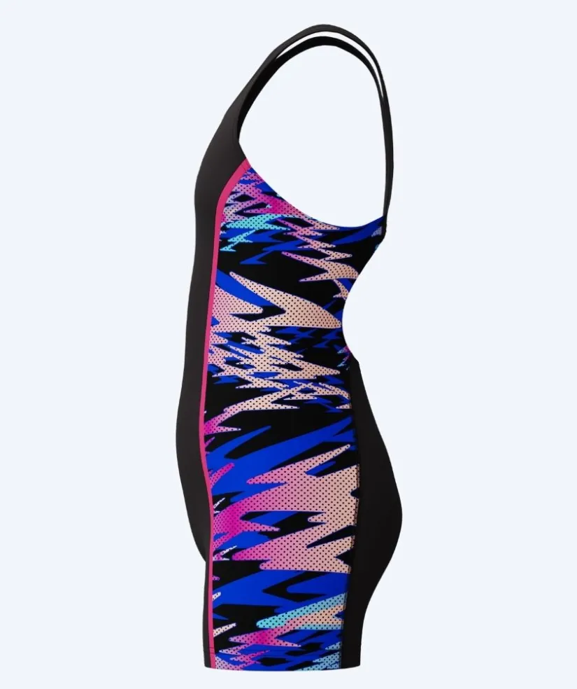 Hot Speedo badedragt med ben til piger - Hyperboom Splice Muscleback - Sort/pink/multi