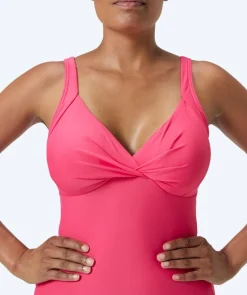 Discount Speedo badedragt med indlæg til damer - Shaping Cross Knot - Lyserød