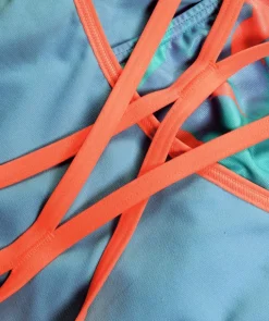 Outlet Speedo badedragt til damer - Allover Digital Starback - Blå/orange