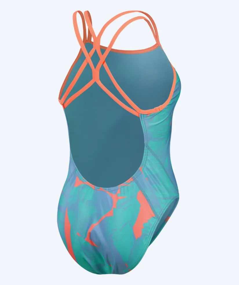 Outlet Speedo badedragt til damer - Allover Digital Starback - Blå/orange