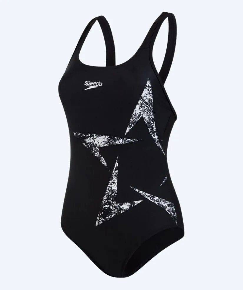 Outlet Speedo badedragt til damer - Boomstar Placement Racerback - Sort/hvid