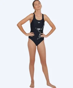 Outlet Speedo badedragt til damer - Boomstar Placement Racerback - Sort/hvid
