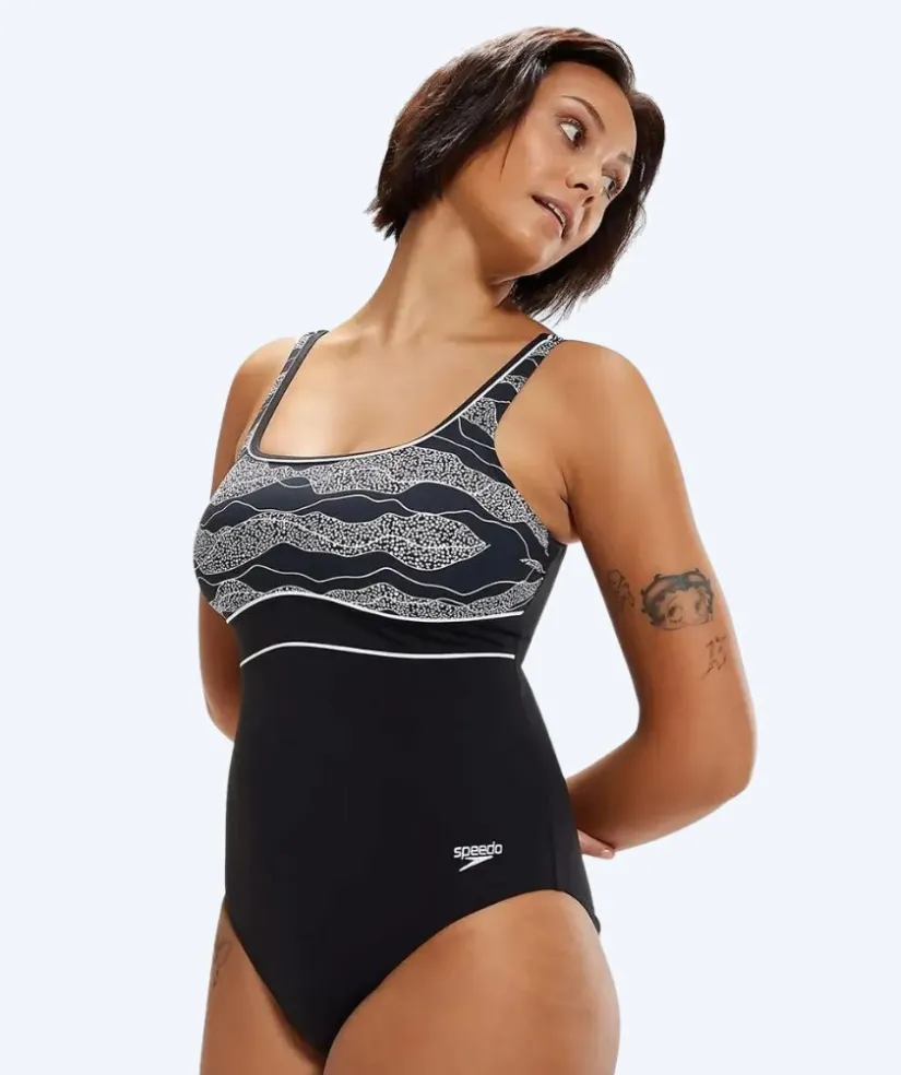 Speedo badedragt til damer - Contour Eclipse - Sort/hvid
