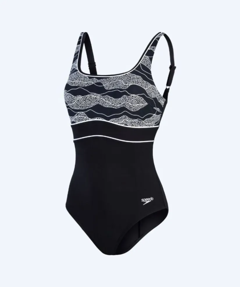 Speedo badedragt til damer - Contour Eclipse - Sort/hvid