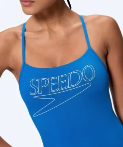 Clearance Speedo badedragt til damer - Endurance Logo Thin Strap - Lyseblå