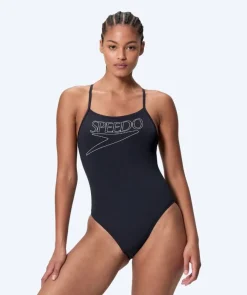 Outlet Speedo badedragt til damer - Endurance Logo Thin Strap - Sort