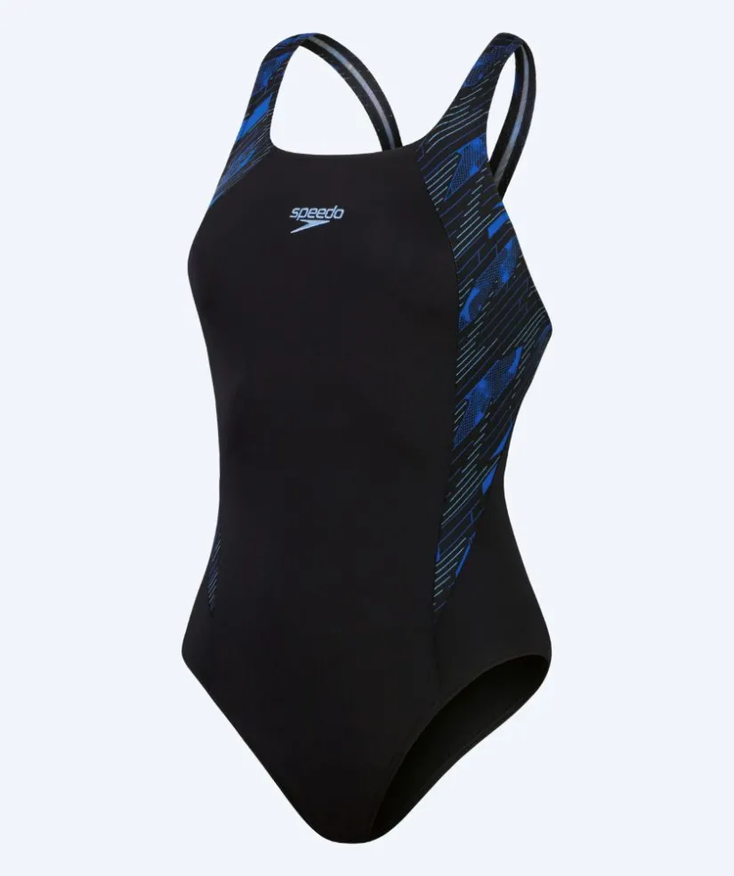 Clearance Speedo badedragt til damer - Hyperboom Splice Muscleback - Sort/mørkeblå