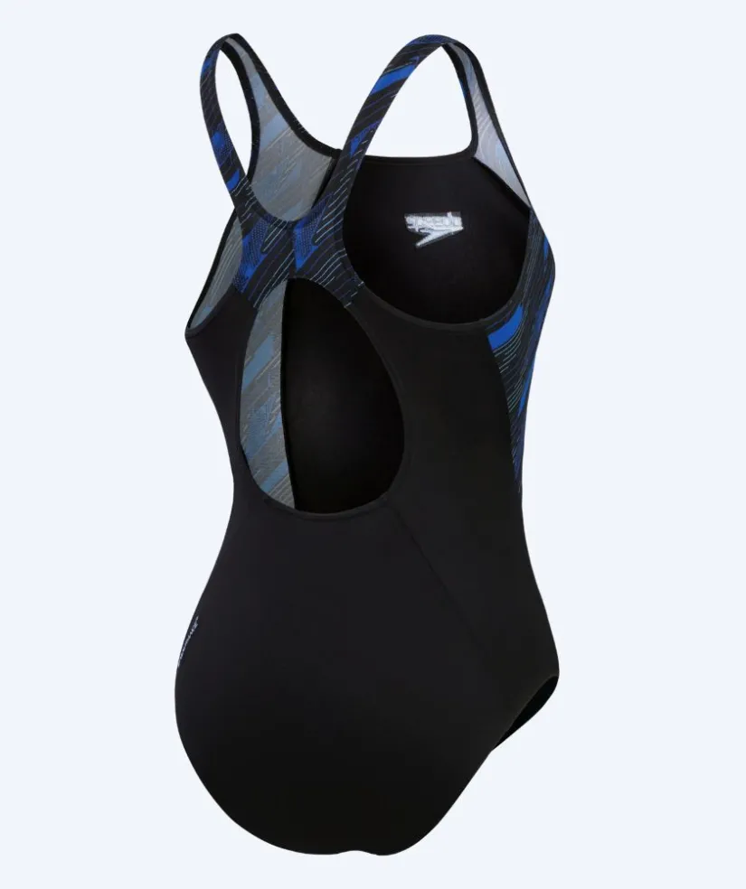 Clearance Speedo badedragt til damer - Hyperboom Splice Muscleback - Sort/mørkeblå