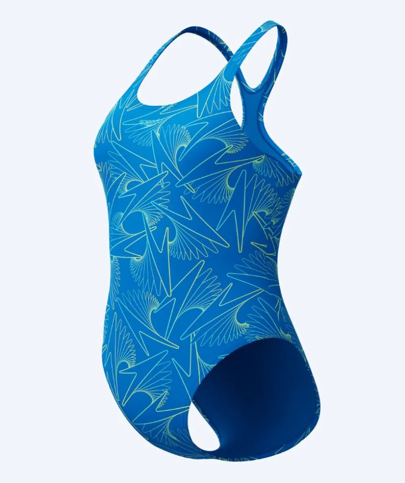 Clearance Speedo badedragt til damer - Hyperboom Allover Medalist - Blå/grøn